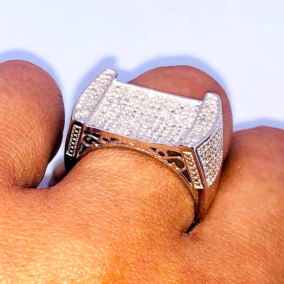 Unbeatable price REAL diamond mens custom made ring huge sale not fake best gift - Picture 1 of 8